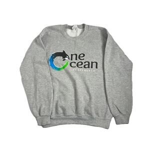 Vintage One Ocean SeaWorld Gray Long Sleeve Sweatshirt Men’s Size Small